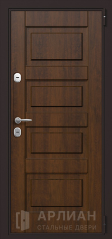 Фото «Наружная утепленная входная дверь с терморазрывом коричневого цвета №23»